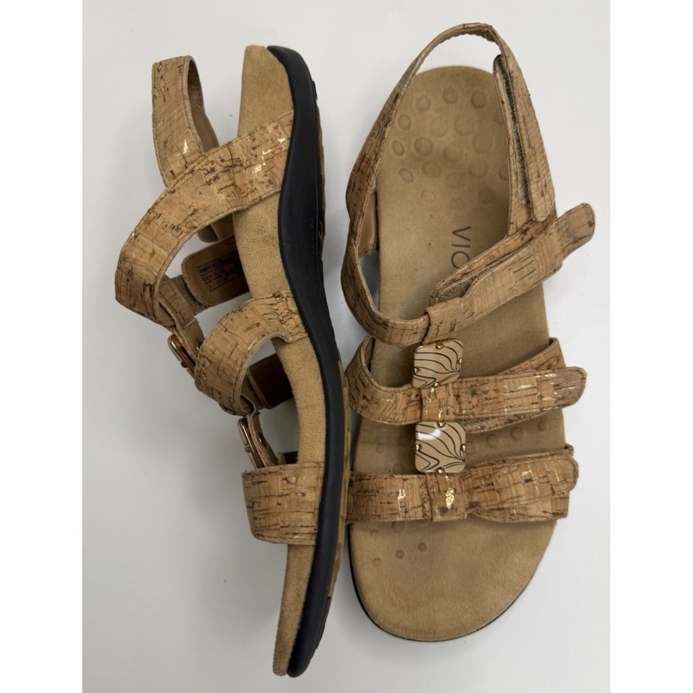 Vionic Rest Amber Backstrap Sandal‎ Ortho Arch Support Gold Cork Size 9